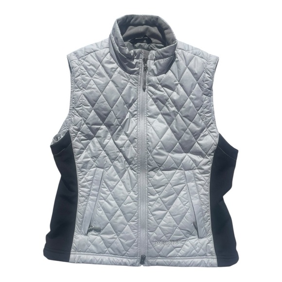 Marmot Kitzbul Vest Size: Medium Color: Silver Grey w/ Black Stretch Side Panels - Picture 1 of 10